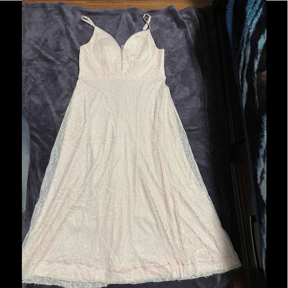 Long light pink lace Dress